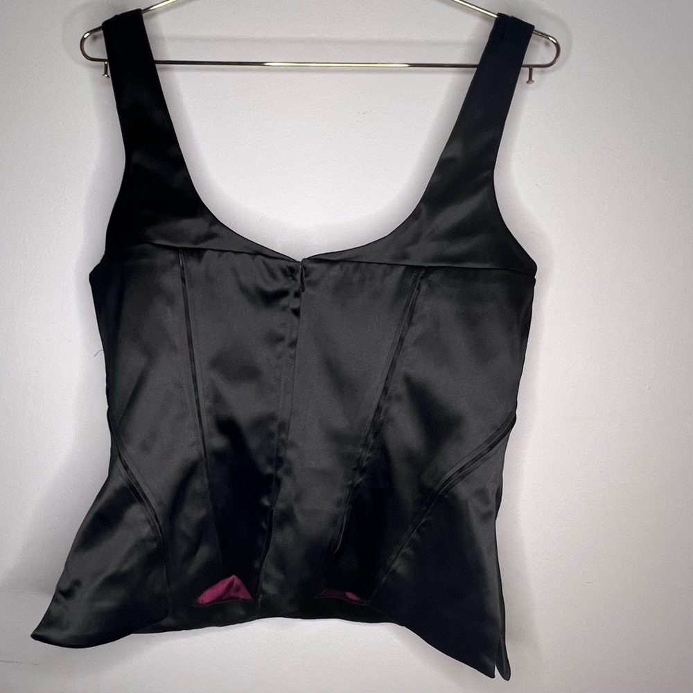 White House Black Market Black Satin and Lace Bustier - Picture 3 of 13